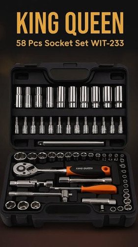 ست جعبه ابزار 58 عددی برند King Queen